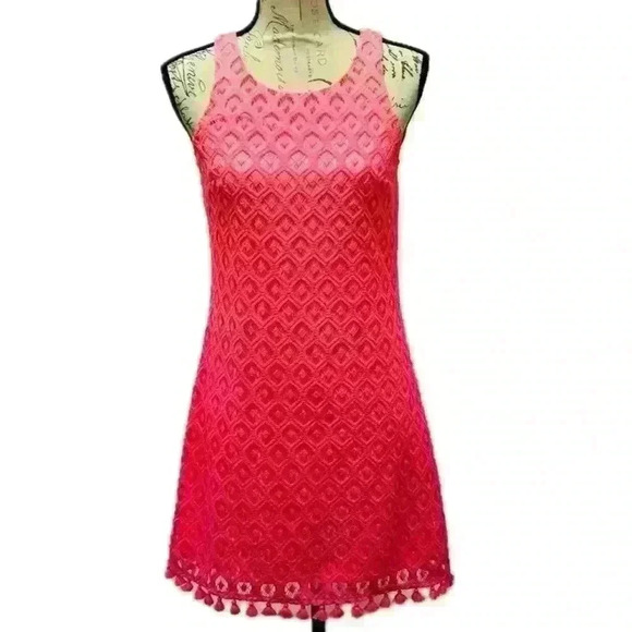 Lilly Pulitzer Dragonfruit Pink Ombre Marquette Shift Dress X Small - Picture 3 of 15